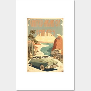 United Arab Of Emirates Vintage Travel Art Poster Posters and Art